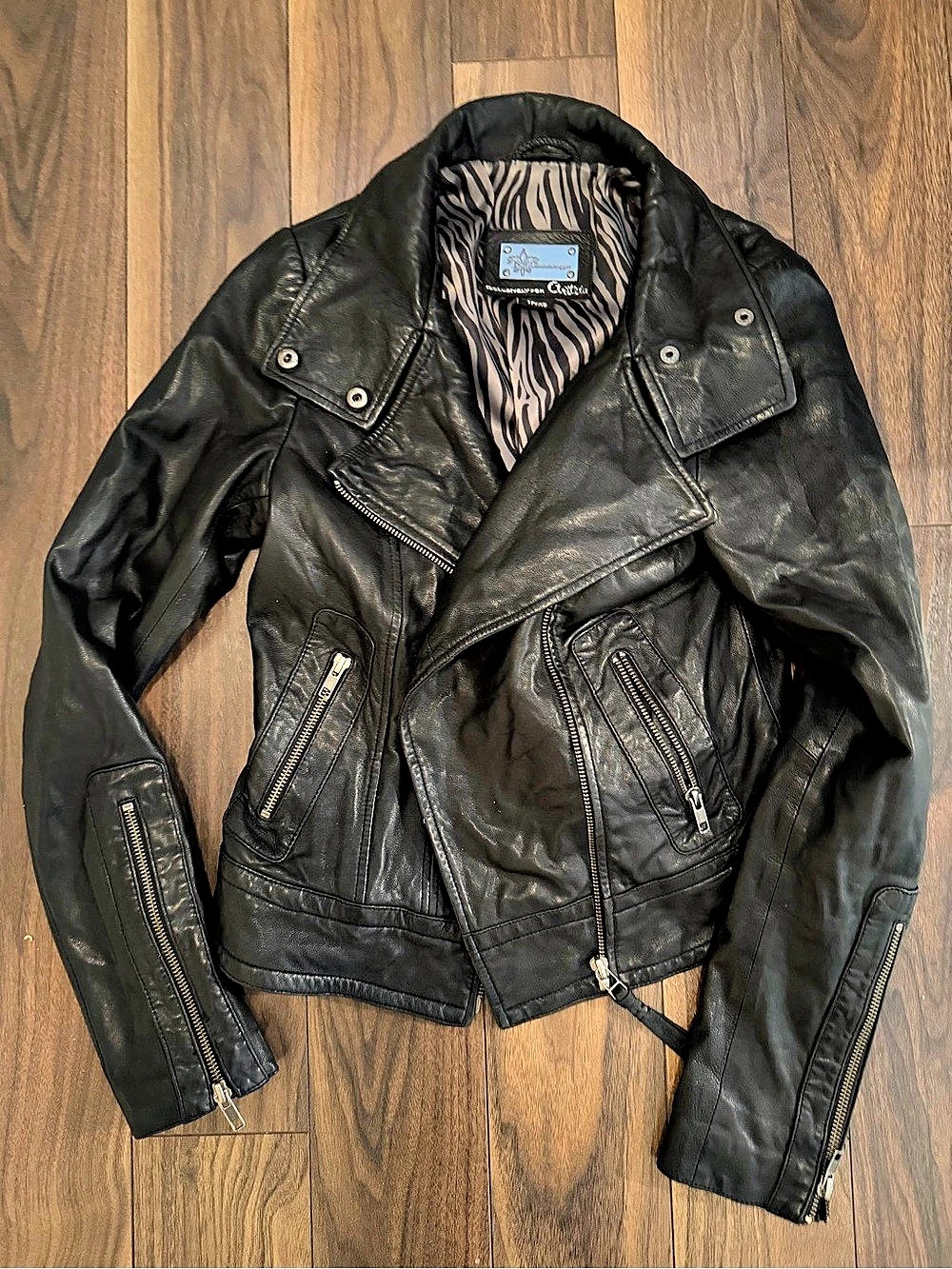 Mackage Leather Moto Jacket in Black